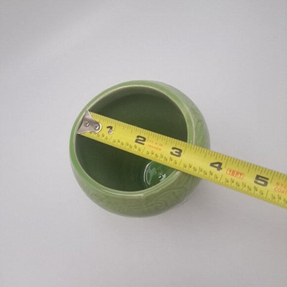 Max Factor Khara Fantasy Green Embossed Ceramic Jar Vase NO LID - Picture 4 of 10